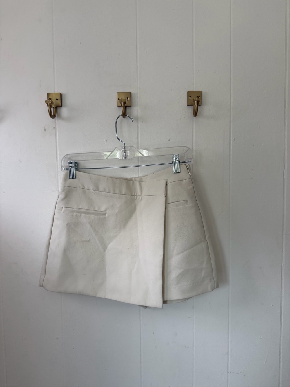 Zara Cream Wrap-Front Skort